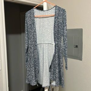 Dark Teal and White pattern cardigan